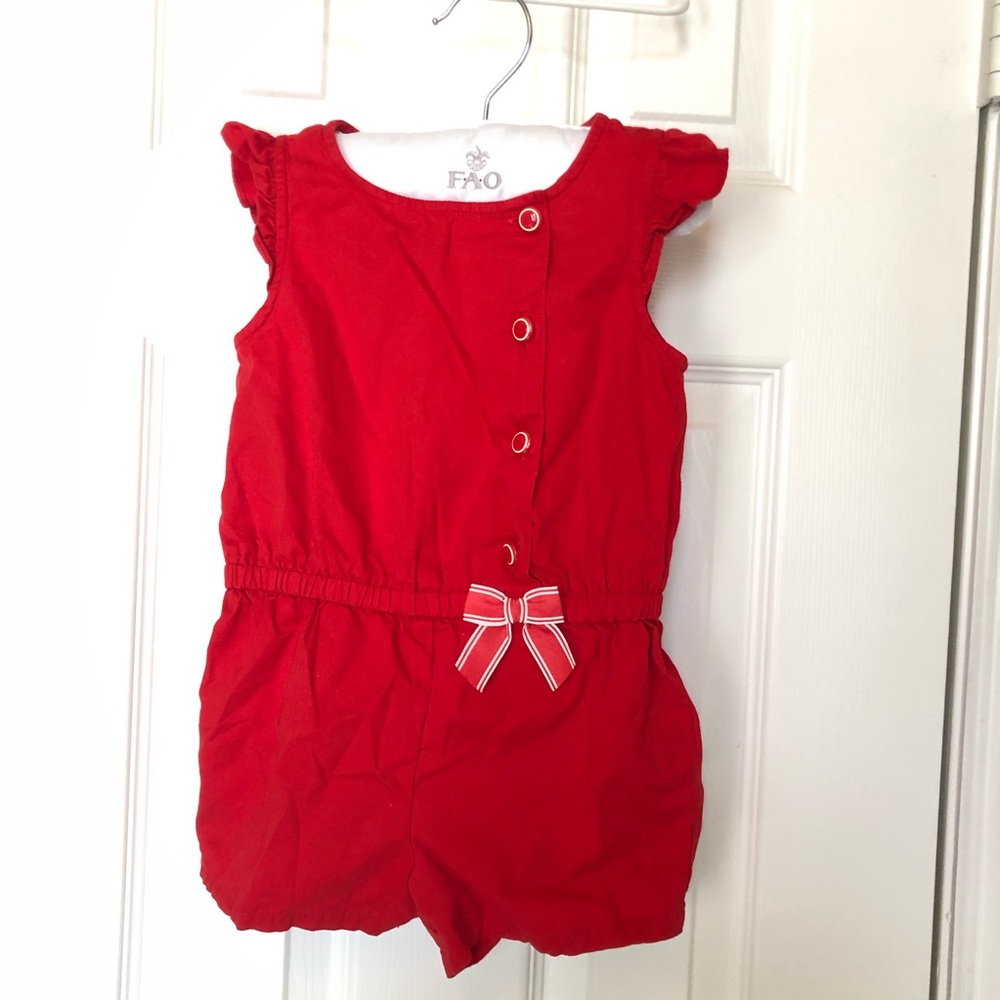 Janie and Jack girls 3T red romper